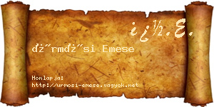 Ürmösi Emese névjegykártya